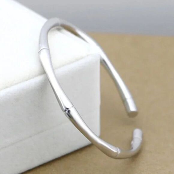 Classic Sterling Silver Cuff Bracelet Layering Bracelet - Picture 1 of 12